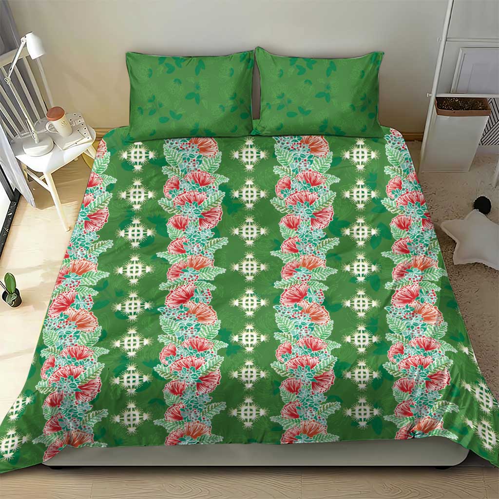 Hawaii Ohia Lehua Bedding Set Tropical Vibes Green LT05 - Polynesian Pride