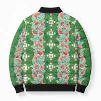 Hawaii Ohia Lehua Bomber Puffer Jacket Tropical Vibes Green LT05 - Polynesian Pride