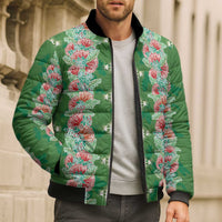 Hawaii Ohia Lehua Bomber Puffer Jacket Tropical Vibes Green LT05 - Polynesian Pride