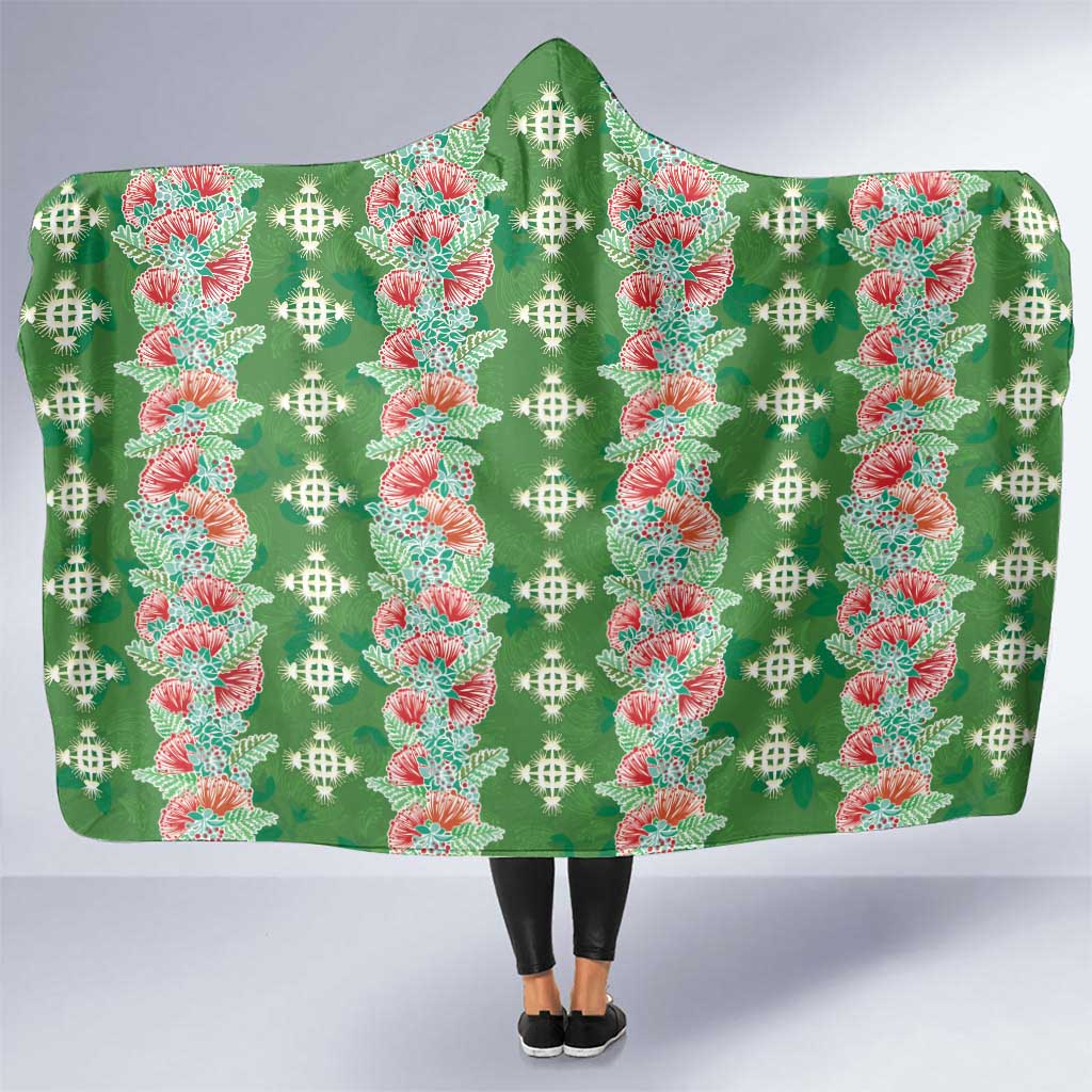 Hawaii Ohia Lehua Hooded Blanket Tropical Vibes Green LT05 One Size Green - Polynesian Pride