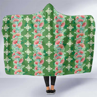 Hawaii Ohia Lehua Hooded Blanket Tropical Vibes Green LT05 One Size Green - Polynesian Pride