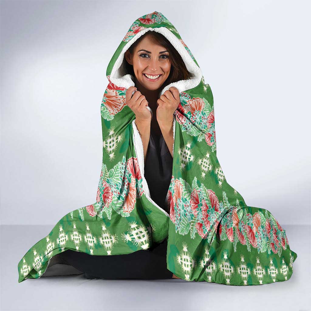 Hawaii Ohia Lehua Hooded Blanket Tropical Vibes Green LT05 - Polynesian Pride