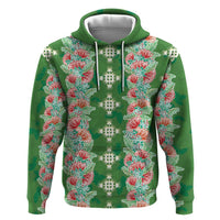 Hawaii Ohia Lehua Hoodie Tropical Vibes Green LT05 Pullover Hoodie Green - Polynesian Pride