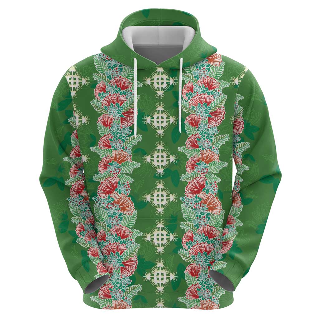 Hawaii Ohia Lehua Hoodie Tropical Vibes Green LT05 - Polynesian Pride