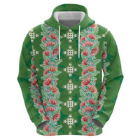 Hawaii Ohia Lehua Hoodie Tropical Vibes Green LT05 - Polynesian Pride