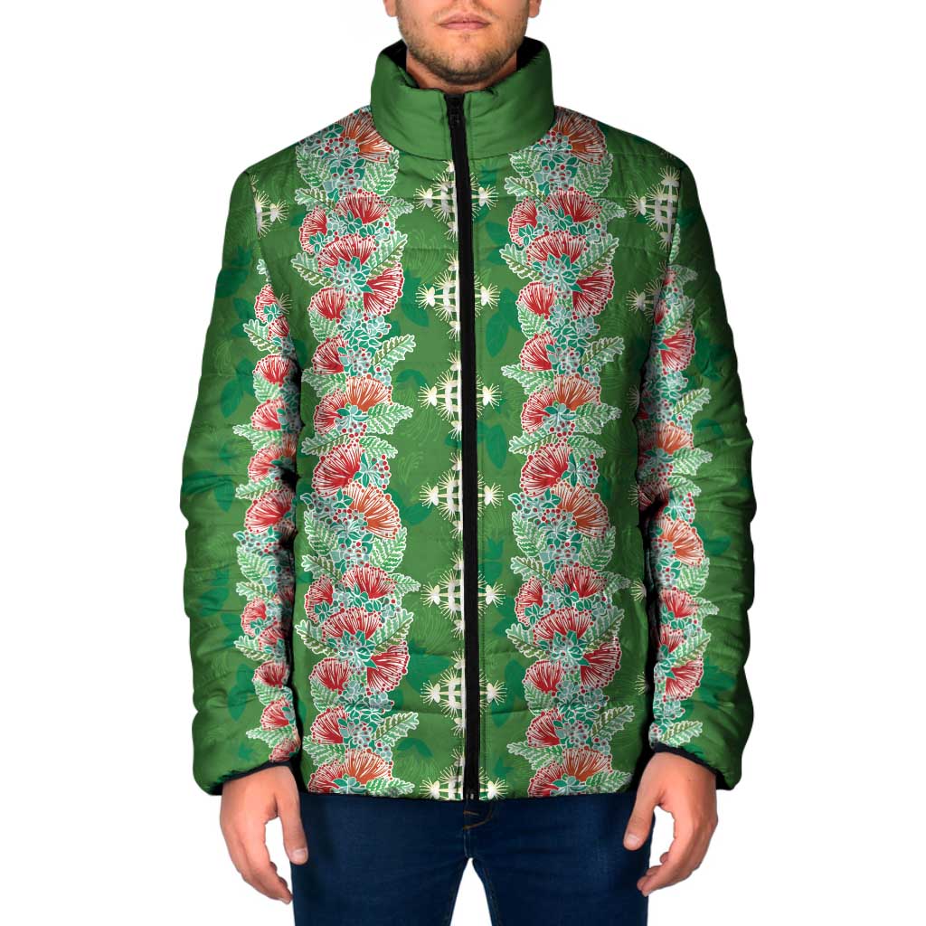 Hawaii Ohia Lehua Padded Jacket Tropical Vibes Green LT05 Men Green - Polynesian Pride