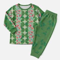 Hawaii Ohia Lehua Christmas Pajama Set Tropical Vibes Green LT05 Men Green - Polynesian Pride