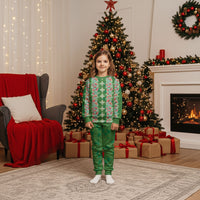 Hawaii Ohia Lehua Christmas Pajama Set Tropical Vibes Green LT05 Kid Green - Polynesian Pride