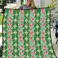 Hawaii Ohia Lehua Quilt Tropical Vibes Green LT05 Green - Polynesian Pride