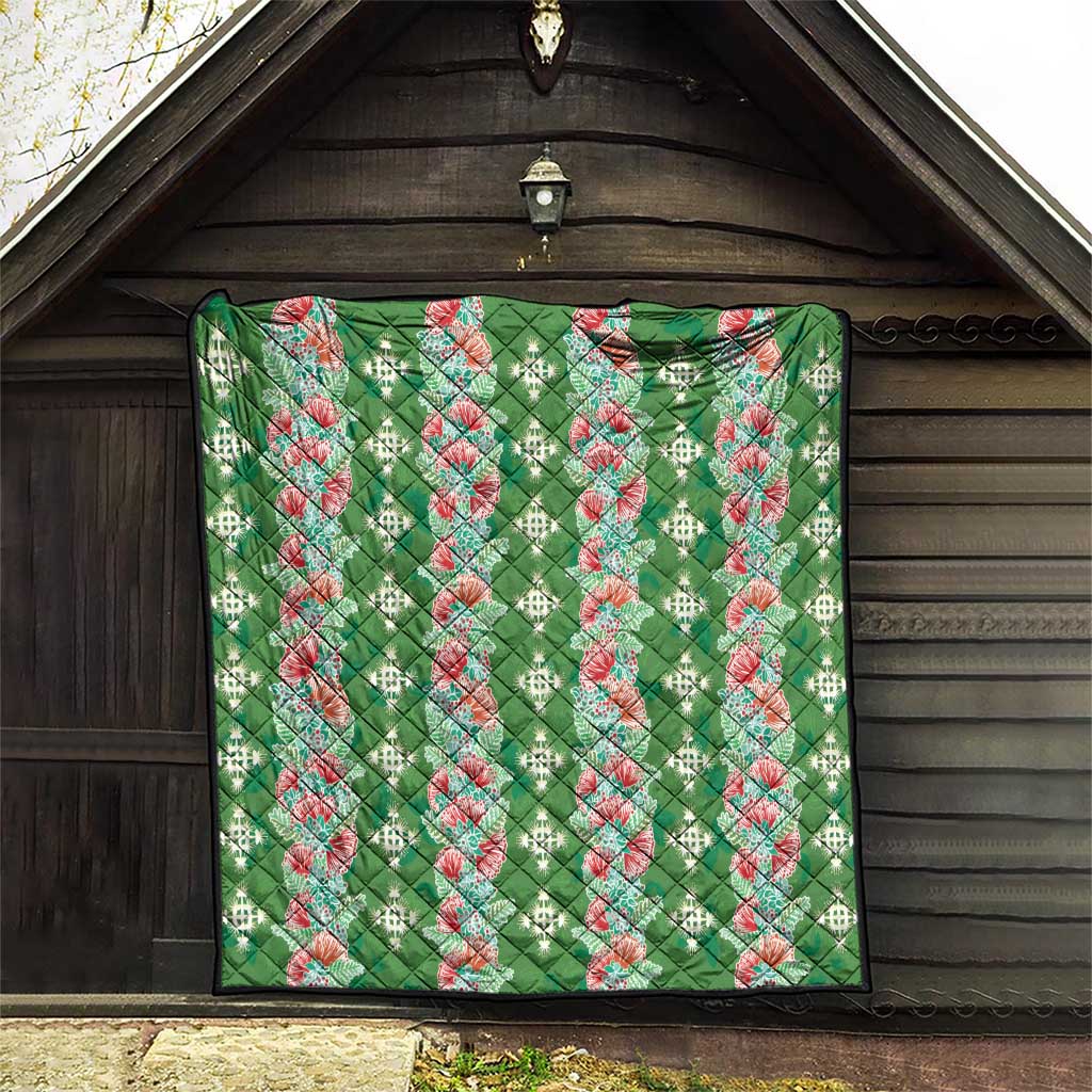 Hawaii Ohia Lehua Quilt Tropical Vibes Green LT05 - Polynesian Pride