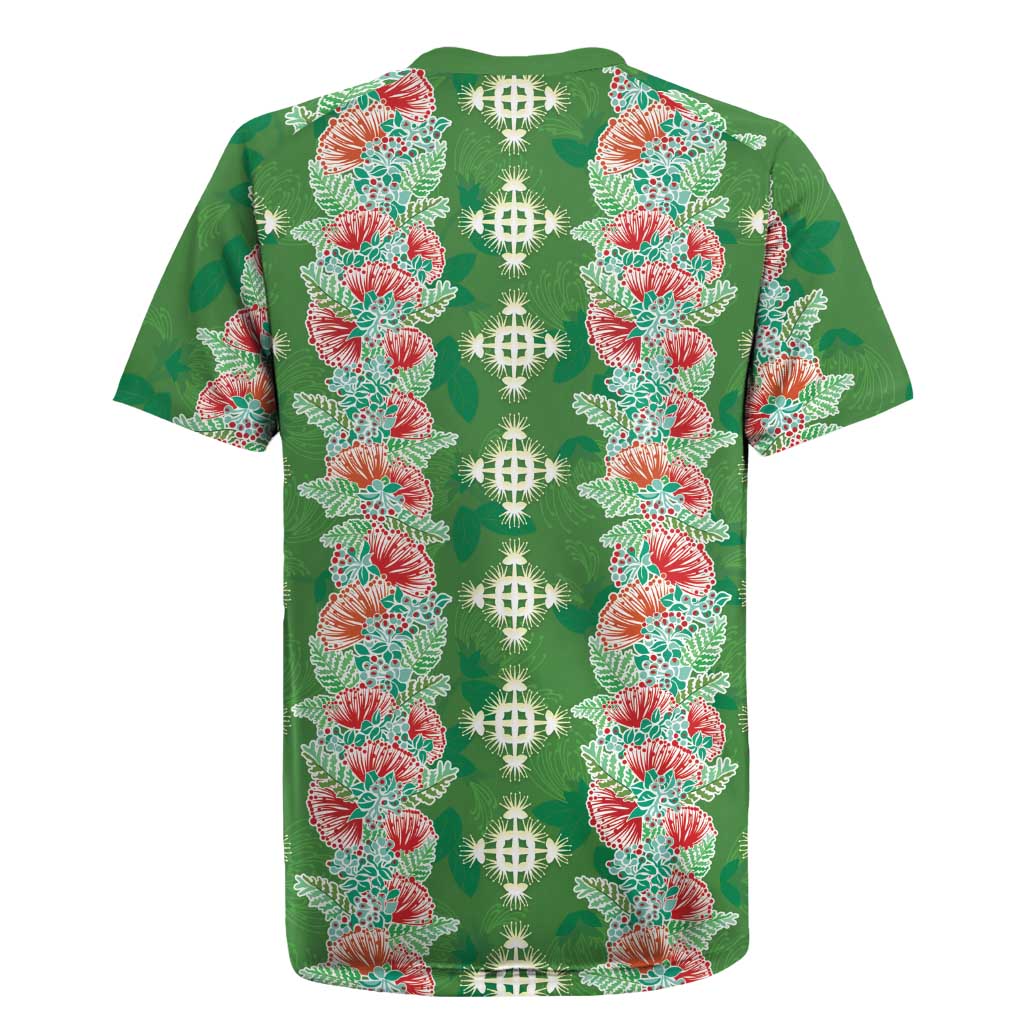Hawaii Ohia Lehua Rugby Jersey Tropical Vibes Green LT05 - Polynesian Pride