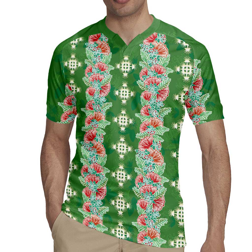 Hawaii Ohia Lehua Rugby Jersey Tropical Vibes Green LT05 - Polynesian Pride