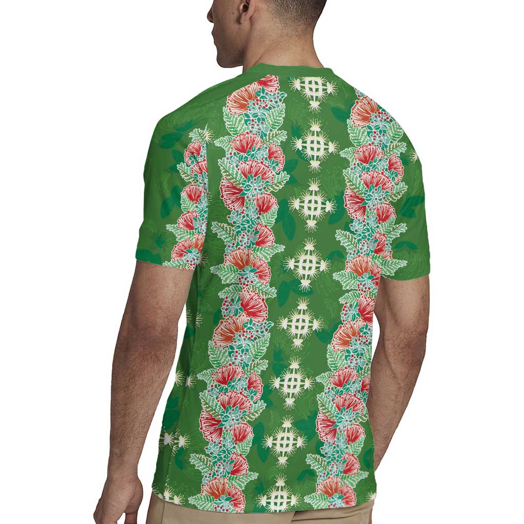 Hawaii Ohia Lehua Rugby Jersey Tropical Vibes Green LT05 - Polynesian Pride