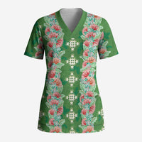 Hawaii Ohia Lehua Scrub Top Tropical Vibes Green LT05 Adult Green - Polynesian Pride