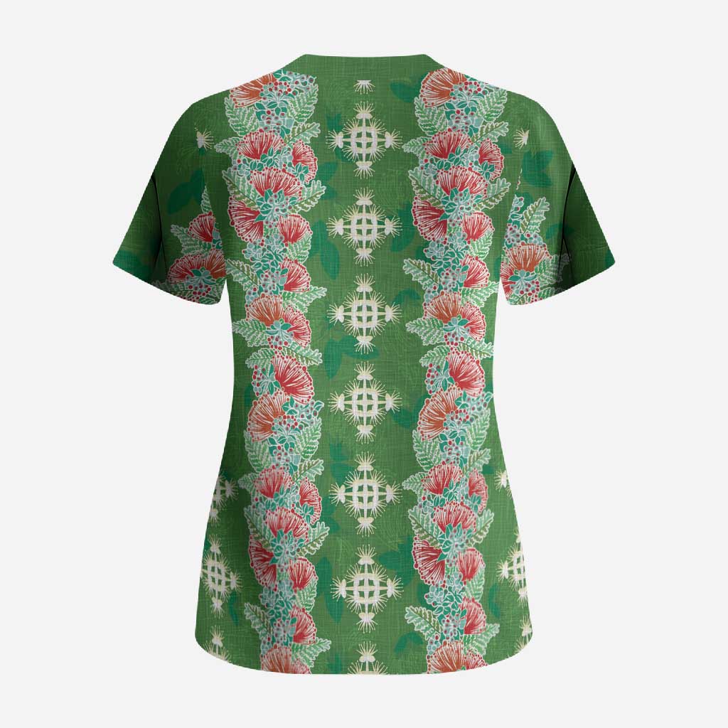 Hawaii Ohia Lehua Scrub Top Tropical Vibes Green LT05 - Polynesian Pride