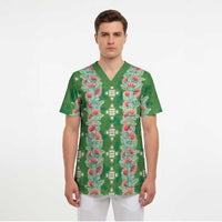 Hawaii Ohia Lehua Scrub Top Tropical Vibes Green LT05 - Polynesian Pride