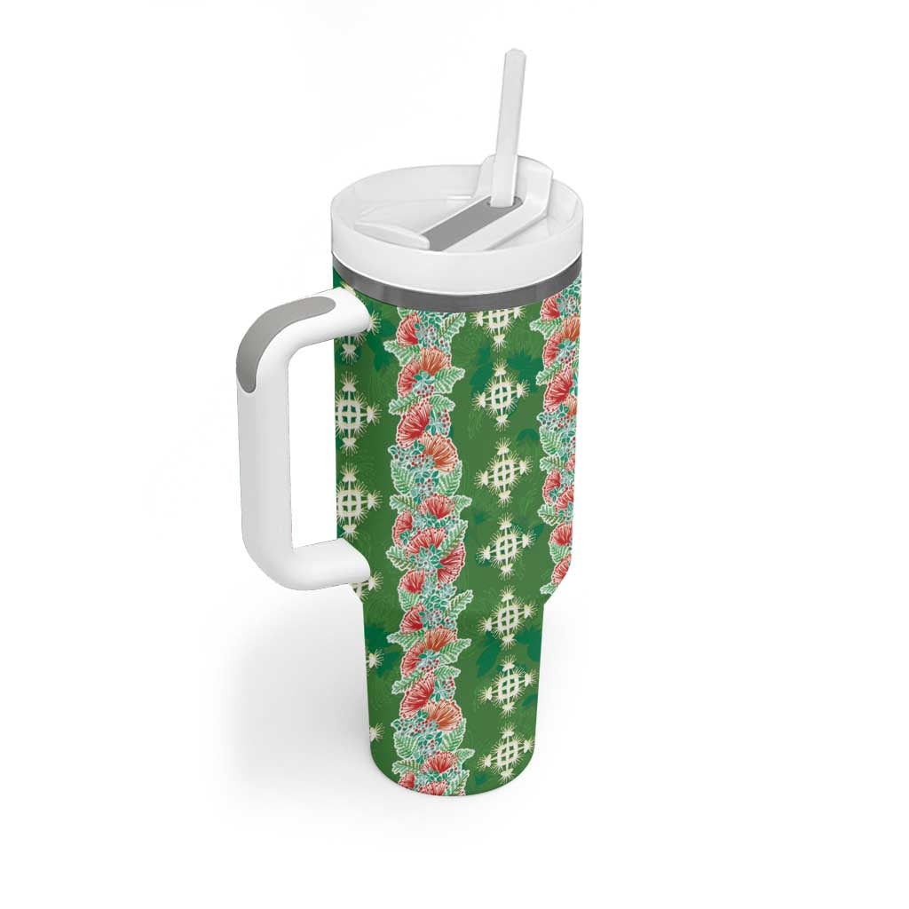 Hawaii Ohia Lehua Tumbler With Handle Tropical Vibes Green LT05 - Polynesian Pride