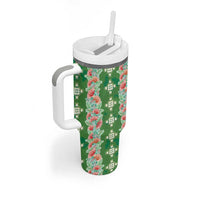 Hawaii Ohia Lehua Tumbler With Handle Tropical Vibes Green LT05 - Polynesian Pride