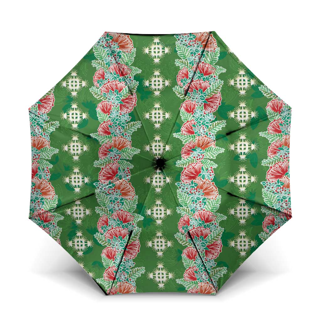 Hawaii Ohia Lehua Umbrella Tropical Vibes Green LT05 One Size Folded 11.42 inch Opened Diameter 37.4 inch Green - Polynesian Pride