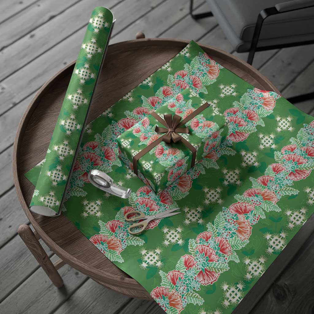 Hawaii Ohia Lehua Wrapping Paper Tropical Vibes Green LT05 - Polynesian Pride