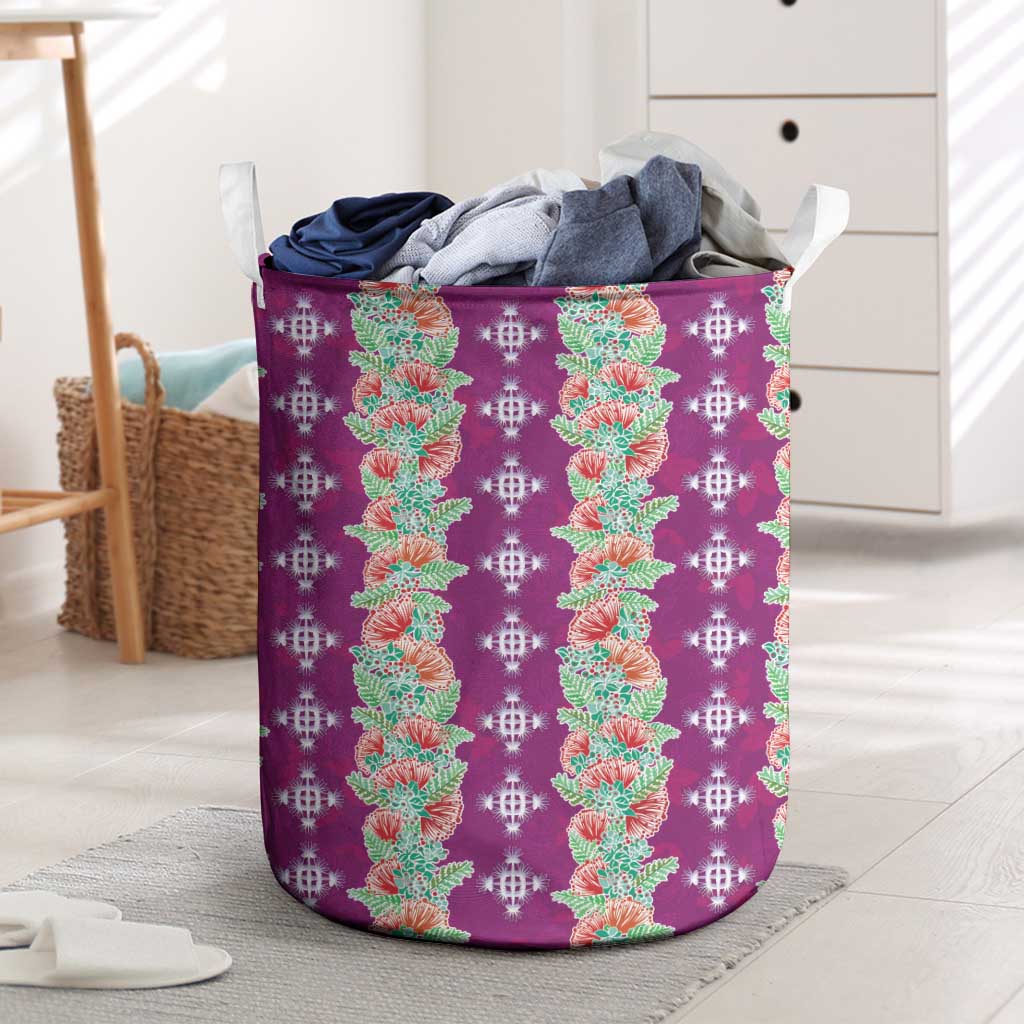 Hawaii Ohia Lehua Laundry Basket Tropical Vibes Fuchsia LT05 Fuchsia - Polynesian Pride