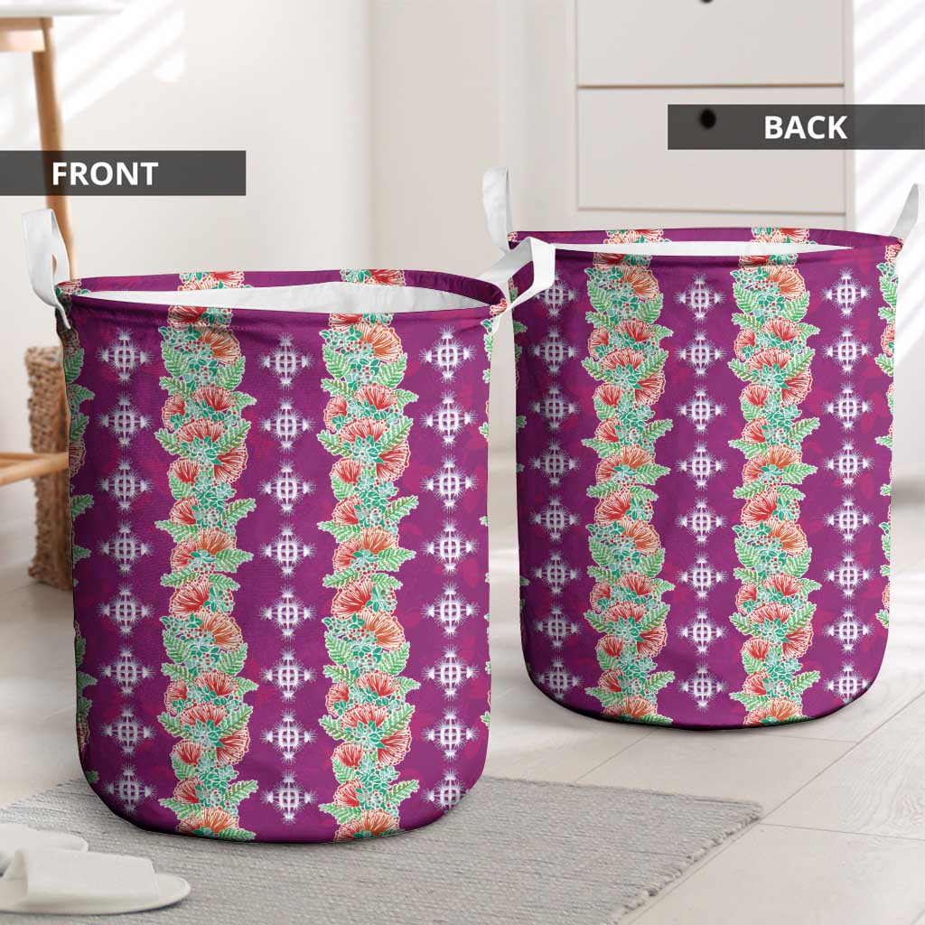 Hawaii Ohia Lehua Laundry Basket Tropical Vibes Fuchsia LT05 - Polynesian Pride