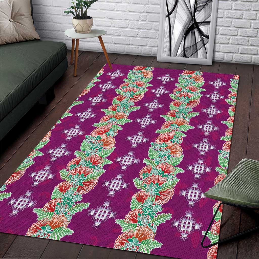 Hawaii Ohia Lehua Area Rug Tropical Vibes Fuchsia LT05 Fuchsia - Polynesian Pride