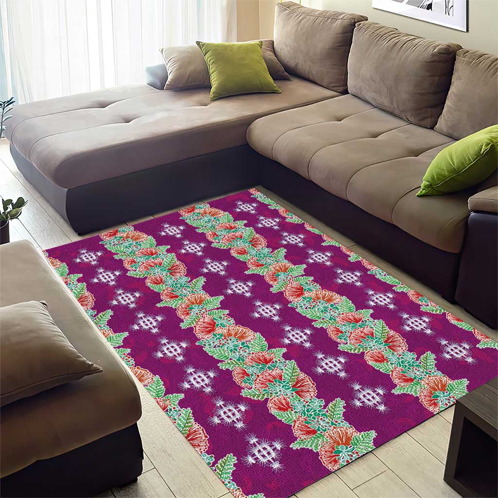 Hawaii Ohia Lehua Area Rug Tropical Vibes Fuchsia LT05 - Polynesian Pride