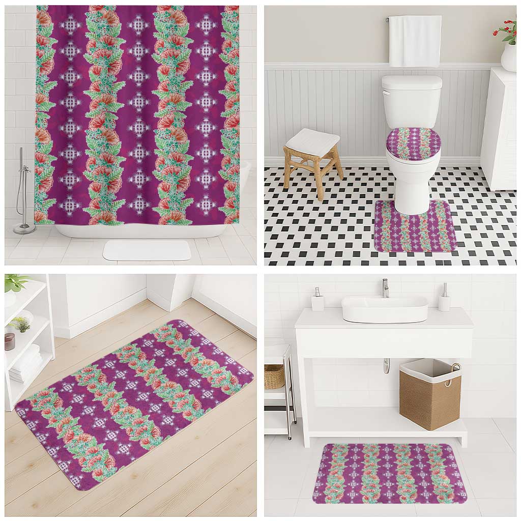 Hawaii Ohia Lehua Bathroom Set Tropical Vibes Fuchsia LT05 - Polynesian Pride