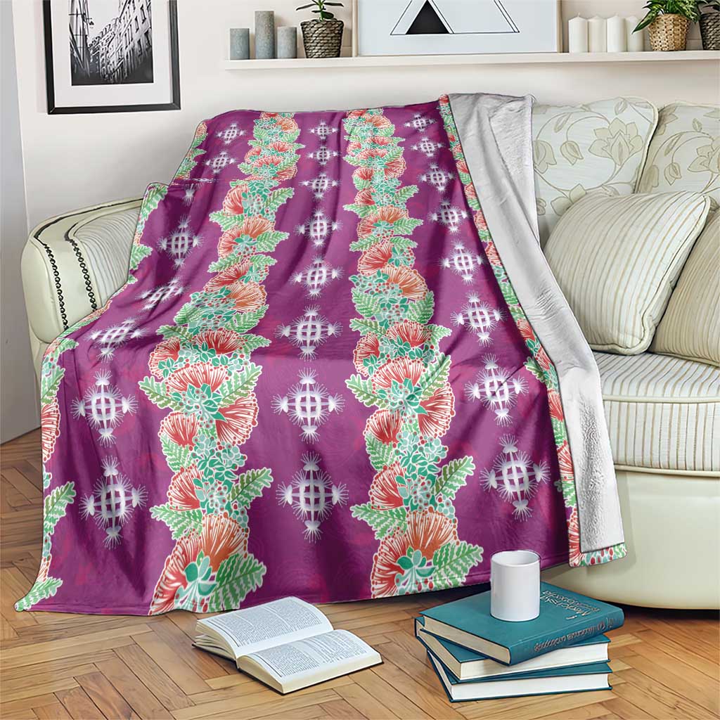 Hawaii Ohia Lehua Blanket Tropical Vibes Fuchsia LT05 Fuchsia - Polynesian Pride
