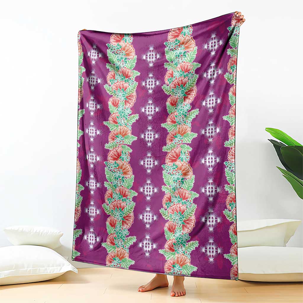 Hawaii Ohia Lehua Blanket Tropical Vibes Fuchsia LT05 - Polynesian Pride