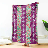 Hawaii Ohia Lehua Blanket Tropical Vibes Fuchsia LT05 - Polynesian Pride