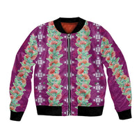 Hawaii Ohia Lehua Bomber Jacket Tropical Vibes Fuchsia LT05 Unisex Fuchsia - Polynesian Pride