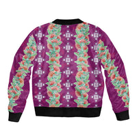 Hawaii Ohia Lehua Bomber Jacket Tropical Vibes Fuchsia LT05 - Polynesian Pride