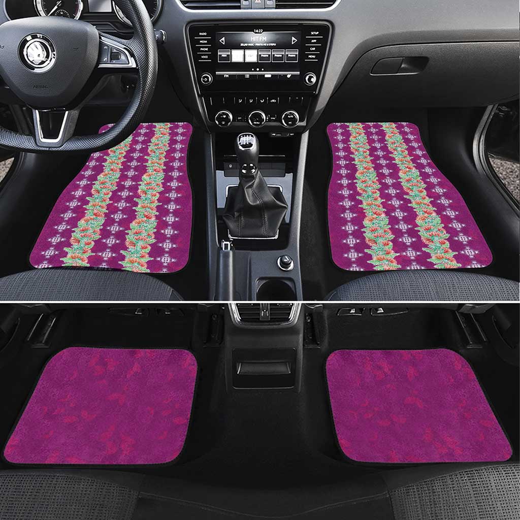 Hawaii Ohia Lehua Car Mats Tropical Vibes Fuchsia LT05 Set 4pcs Fuchsia - Polynesian Pride