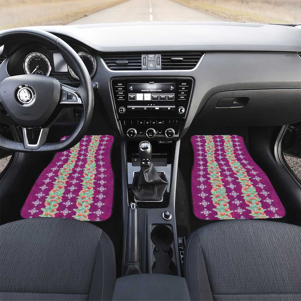 Hawaii Ohia Lehua Car Mats Tropical Vibes Fuchsia LT05 Set 2pcs - Front Fuchsia - Polynesian Pride