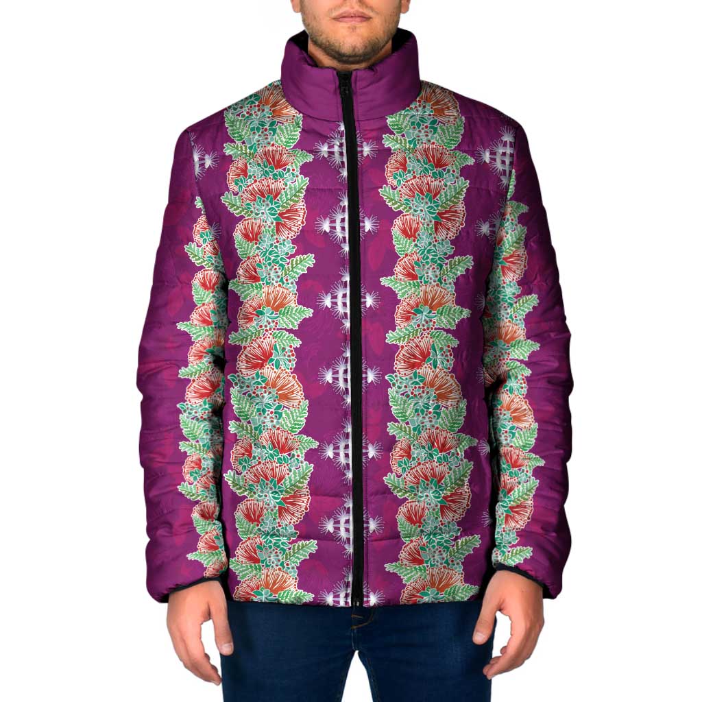Hawaii Ohia Lehua Padded Jacket Tropical Vibes Fuchsia LT05 Men Fuchsia - Polynesian Pride