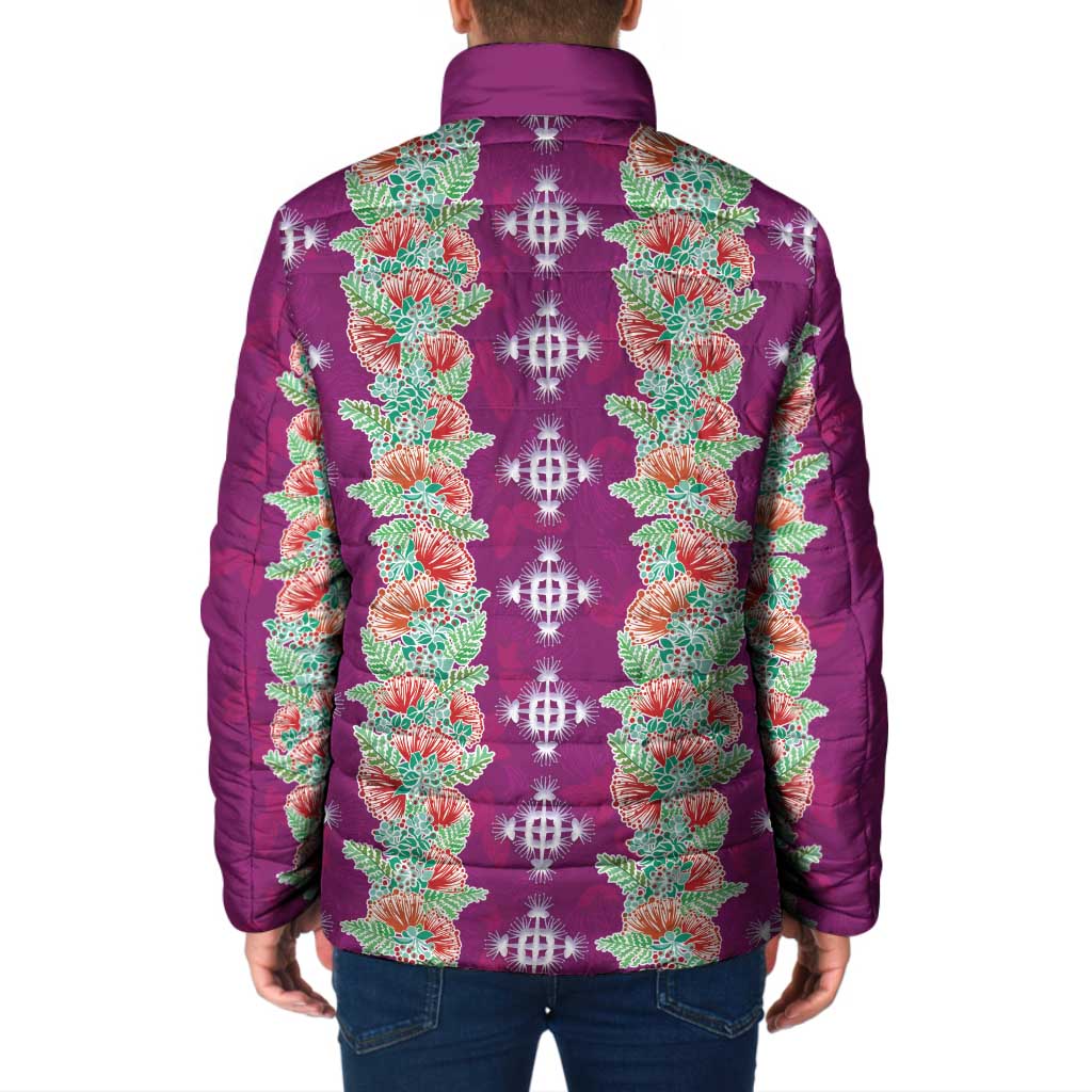 Hawaii Ohia Lehua Padded Jacket Tropical Vibes Fuchsia LT05 - Polynesian Pride