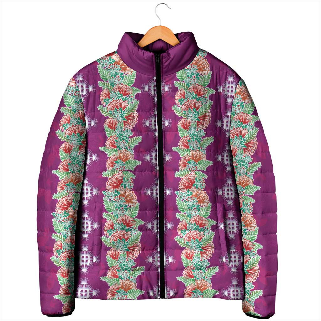 Hawaii Ohia Lehua Padded Jacket Tropical Vibes Fuchsia LT05 - Polynesian Pride