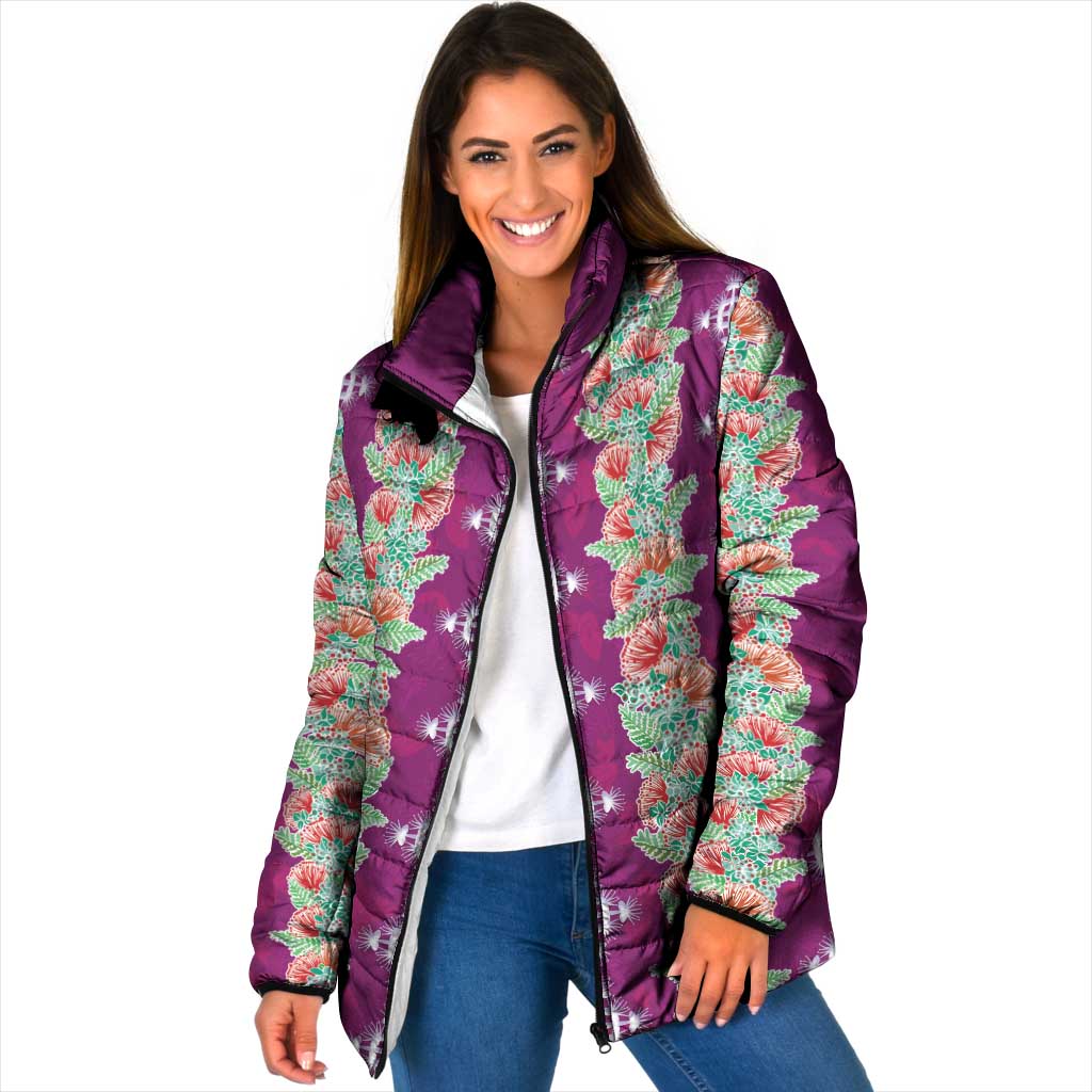 Hawaii Ohia Lehua Padded Jacket Tropical Vibes Fuchsia LT05 Women Fuchsia - Polynesian Pride