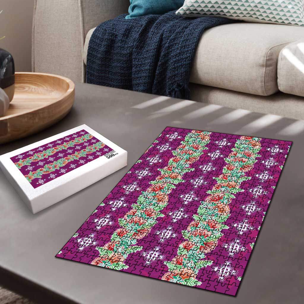 Hawaii Ohia Lehua Puzzle Tropical Vibes Fuchsia LT05 - Polynesian Pride