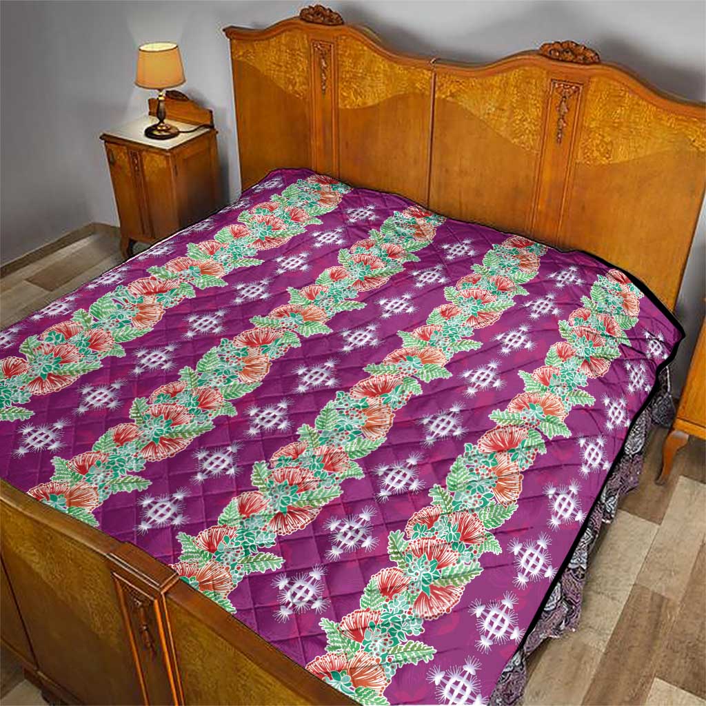 Hawaii Ohia Lehua Quilt Tropical Vibes Fuchsia LT05 - Polynesian Pride