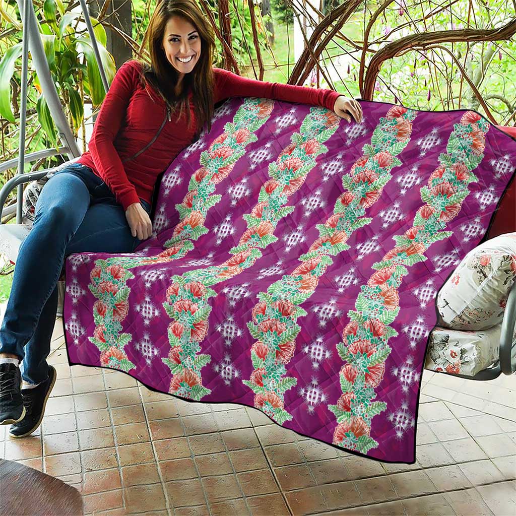 Hawaii Ohia Lehua Quilt Tropical Vibes Fuchsia LT05 - Polynesian Pride