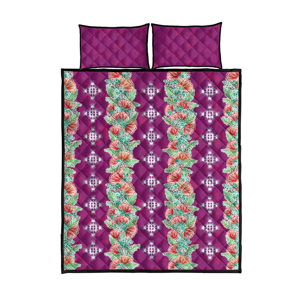 Hawaii Ohia Lehua Quilt Bed Set Tropical Vibes Fuchsia LT05 - Polynesian Pride