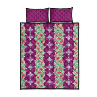 Hawaii Ohia Lehua Quilt Bed Set Tropical Vibes Fuchsia LT05 - Polynesian Pride