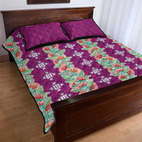 Hawaii Ohia Lehua Quilt Bed Set Tropical Vibes Fuchsia LT05 - Polynesian Pride