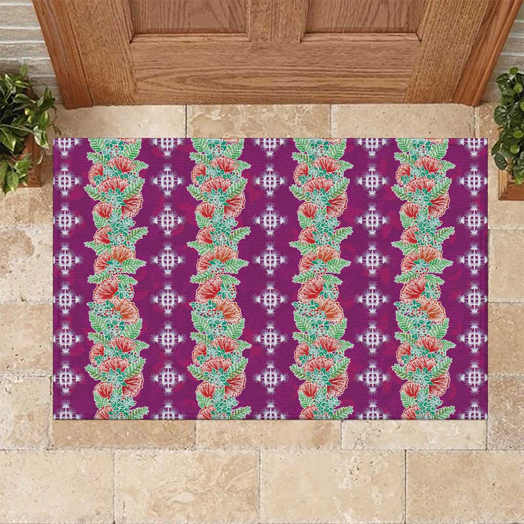 Hawaii Ohia Lehua Rubber Doormat Tropical Vibes Fuchsia LT05 Fuchsia - Polynesian Pride