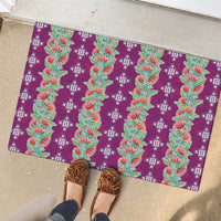 Hawaii Ohia Lehua Rubber Doormat Tropical Vibes Fuchsia LT05 - Polynesian Pride