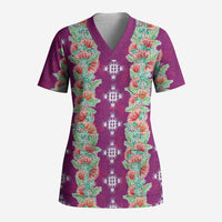 Hawaii Ohia Lehua Scrub Top Tropical Vibes Fuchsia LT05 Adult Fuchsia - Polynesian Pride