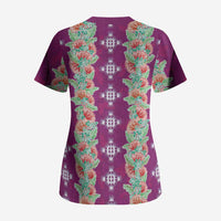 Hawaii Ohia Lehua Scrub Top Tropical Vibes Fuchsia LT05 - Polynesian Pride